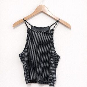 Brandy Melville Black & White Patterned Tank Top